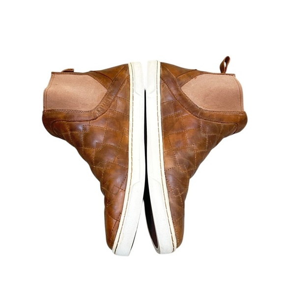 UGG caramel tan Hollyn Quilted Slip-On leather sneaker Chelsea Boots size 7.5 - Picture 4 of 10